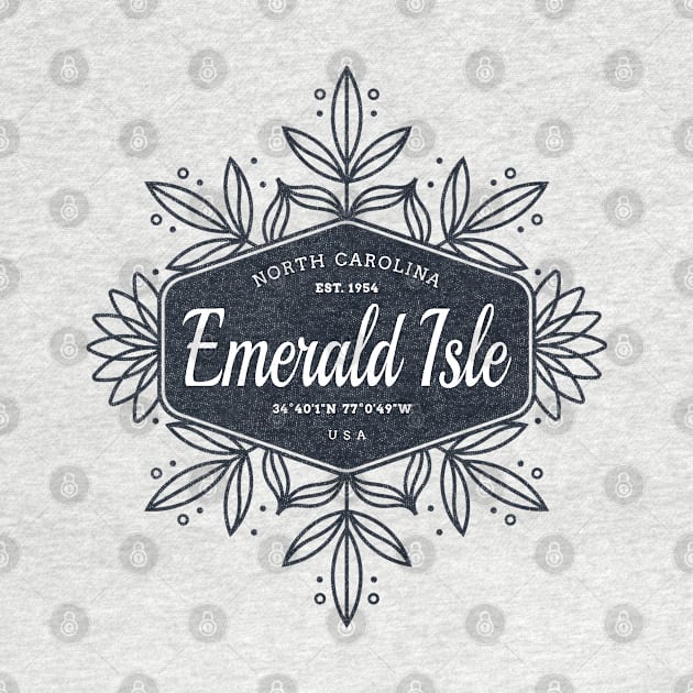 Emerald Isle, NC Summertime Floral Badge by Contentarama